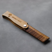 Load image into Gallery viewer, Manly Man Premium Wooden Folding Beard Comb