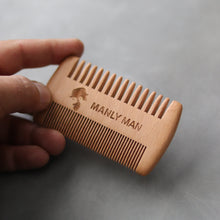 Load image into Gallery viewer, Manly Man Dual-Sided Wooden Beard Comb