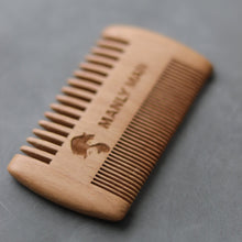 Load image into Gallery viewer, Manly Man Dual-Sided Wooden Beard Comb