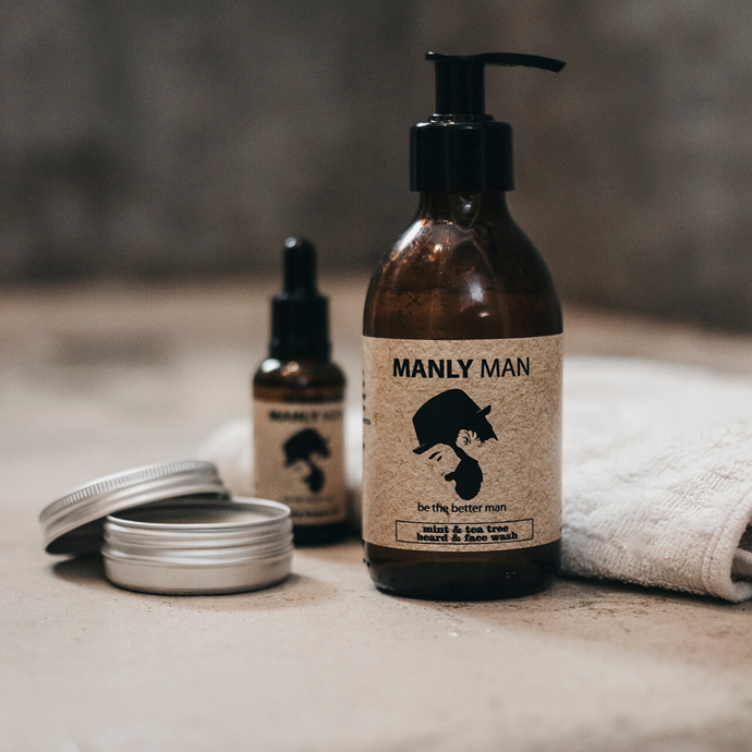 ManlyMan Peppermint & Tea Tree Infused Beard Face Wash (200ml)